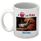 I Love My Cat Personalized Photo Coffee Mug